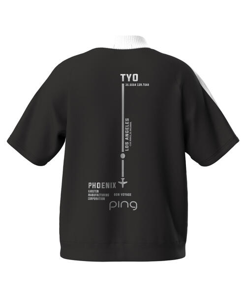もん⭐︎新品未使用タグ付きLiren PASSIONE ネイビー半袖Tシャツ セール】【PING APPAREL】アセイヤーンダブルメッシュ半袖