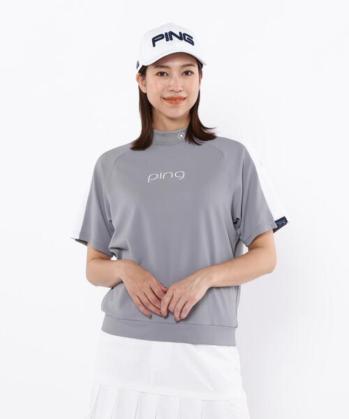 PING ホワイト セーター LLサイズ　半袖 セール】【PING APPAREL】アセイヤーンダブルメッシュ半袖