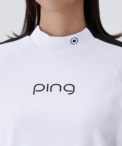 PING ホワイト セーター LLサイズ　半袖 セール】【PING APPAREL】アセイヤーンダブルメッシュ半袖