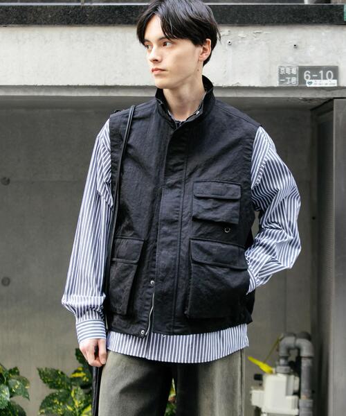 SENSE OF PLACE by URBAN RESEARCH（センスオブプレイスバイアーバンリサーチ）の「マルチポケットトラックベスト（その他アウター・メンズ・ブルー/ブラック・MEDIUM/LARGE）」の3枚目の写真