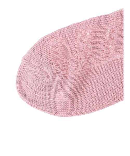 Samansa Mos2（サマンサ モスモス）の「葉っぱ柄透かし編みソックス（ソックス/靴下・レディース・ピンク/ベージュ/チャコールグレー・F）」の4枚目の写真