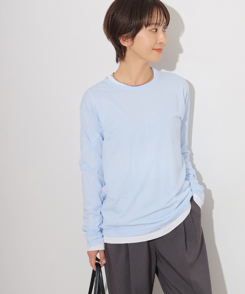JOURNAL STANDARD relume(ジャーナルスタンダード レリューム)の「《追加2》シアークルーネックロングTシャツ(Tシャツ/カットソー・レディース・イエロー/ライトグレー/ホワイト/サックスブルー・FREE)」の19枚目の写真