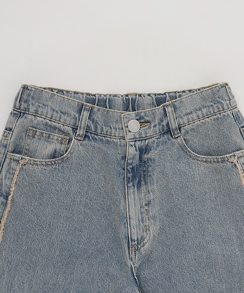 LOVETOXIC(ラブトキシック)の「フリンジデニムパンツ(デニムパンツ・キッズ・ブルー/ネイビー・S:140cm/L:160cm/M:150cm)」の10枚目の写真