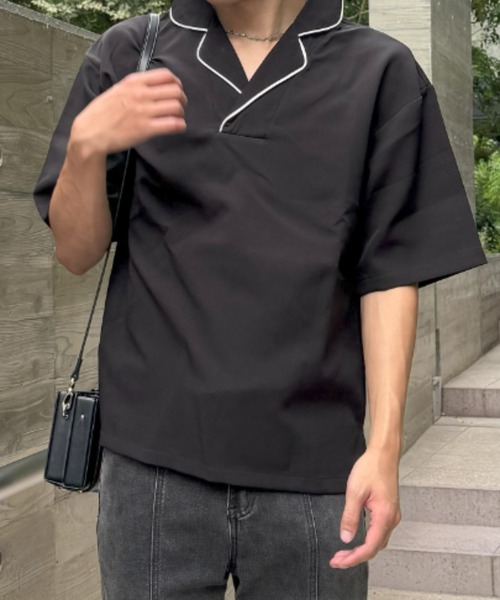 Otte(オッテ)の「ステッチカラーモノトーンTシャツ(シャツ/ブラウス・メンズ・ホワイト/ブラック・X-LARGE/MEDIUM/LARGE)」の9枚目の写真
