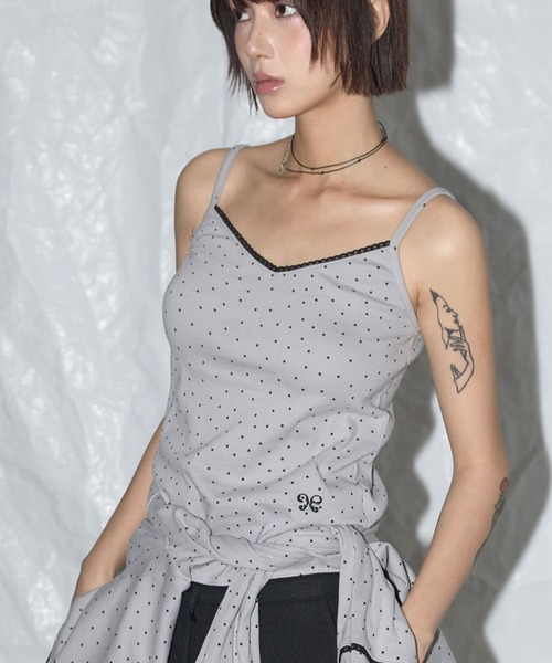 FANCY CLUB（ファンシークラブ）の「FANCY CLUB／レーススターキャミ（キャミソール・レディース・グレー/ホワイト・FREE）」の7枚目の写真