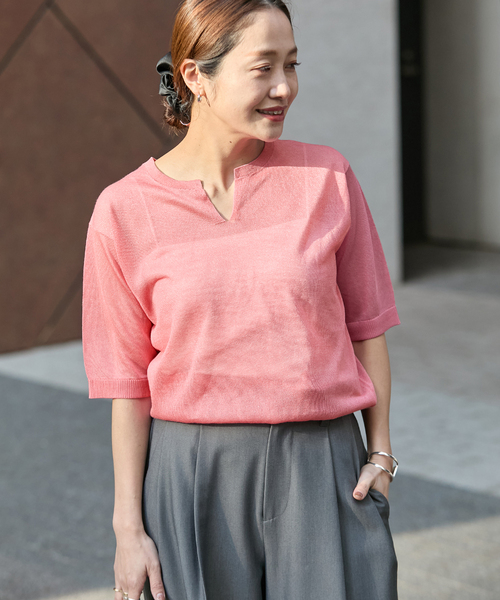 JOURNAL STANDARD(ジャーナルスタンダード)の「パーフェクトサマーUVハーフスリーブ(ニット/セーター・レディース・ピンク/ベージュ/ブラック・FREE)」の17枚目の写真