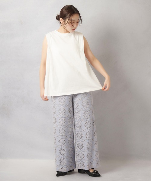 Lull(ルル)の「【Lull / ルル】タックノースリーブカットソー(Tシャツ/カットソー・レディース・チャコール/オフホワイト/ブラック・ONESIZE)」の10枚目の写真