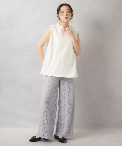 Lull(ルル)の「【Lull / ルル】タックノースリーブカットソー(Tシャツ/カットソー・レディース・チャコール/オフホワイト/ブラック・ONESIZE)」の14枚目の写真