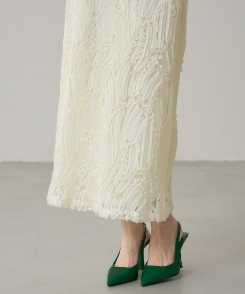 &. NOSTALGIA（アンドドットノスタルジア）の「【ZOZO限定】ラインレースストレートスカート（スカート・レディース・アイボリー/ブラック・M）」の10枚目の写真