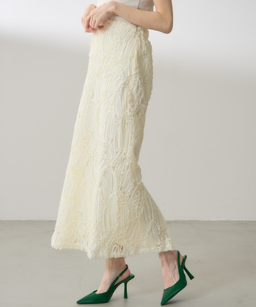 &. NOSTALGIA（アンドドットノスタルジア）の「【ZOZO限定】ラインレースストレートスカート（スカート・レディース・アイボリー/ブラック・M）」の8枚目の写真