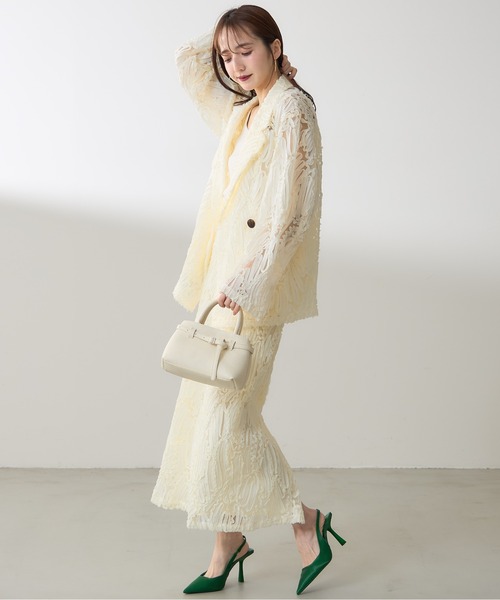 &. NOSTALGIA（アンドドットノスタルジア）の「【ZOZO限定】ラインレースストレートスカート（スカート・レディース・アイボリー/ブラック・M）」の14枚目の写真