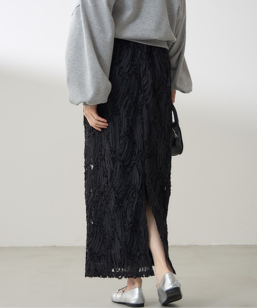 &. NOSTALGIA（アンドドットノスタルジア）の「【ZOZO限定】ラインレースストレートスカート（スカート・レディース・アイボリー/ブラック・M）」の17枚目の写真