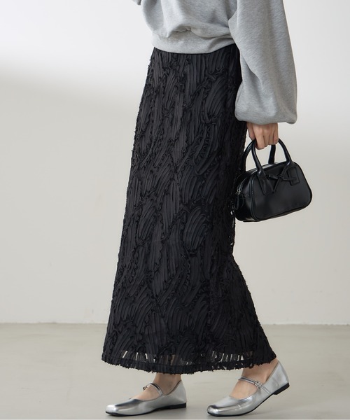 &. NOSTALGIA（アンドドットノスタルジア）の「【ZOZO限定】ラインレースストレートスカート（スカート・レディース・アイボリー/ブラック・M）」の19枚目の写真