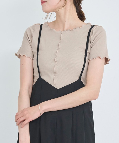 attiree(アティレー)の「【前後2WAY】メローリブTシャツ(Tシャツ/カットソー・レディース・グレー/ブラック/ホワイト/ベージュ・MEDIUM)」の10枚目の写真
