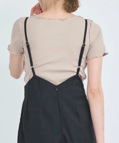 attiree(アティレー)の「【前後2WAY】メローリブTシャツ(Tシャツ/カットソー・レディース・グレー/ブラック/ホワイト/ベージュ・MEDIUM)」の11枚目の写真