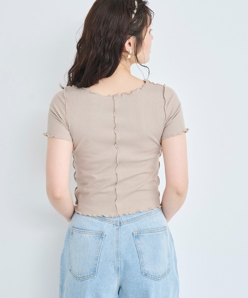 attiree(アティレー)の「【前後2WAY】メローリブTシャツ(Tシャツ/カットソー・レディース・グレー/ブラック/ホワイト/ベージュ・MEDIUM)」の15枚目の写真