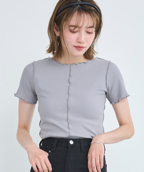 attiree(アティレー)の「【前後2WAY】メローリブTシャツ(Tシャツ/カットソー・レディース・グレー/ブラック/ホワイト/ベージュ・MEDIUM)」の16枚目の写真