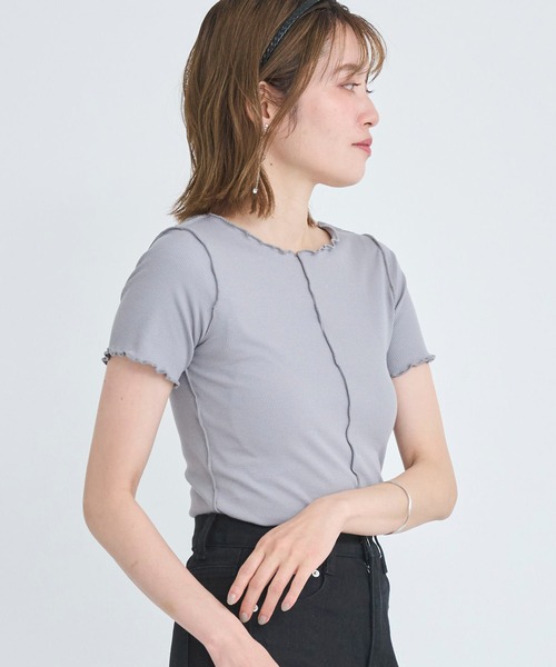 attiree(アティレー)の「【前後2WAY】メローリブTシャツ(Tシャツ/カットソー・レディース・グレー/ブラック/ホワイト/ベージュ・MEDIUM)」の18枚目の写真
