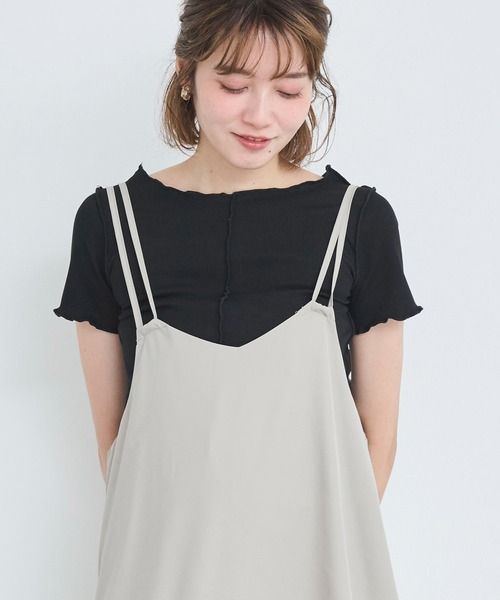 attiree(アティレー)の「【前後2WAY】メローリブTシャツ(Tシャツ/カットソー・レディース・グレー/ブラック/ホワイト/ベージュ・MEDIUM)」の22枚目の写真
