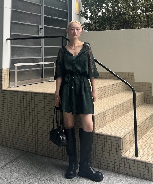 y*u様 Ameri 2WAY KNIT ROMPERS SHIRT アメリヴィ セール】2WAY KNIT ROMPERS SHIRT（つなぎ/オールインワン