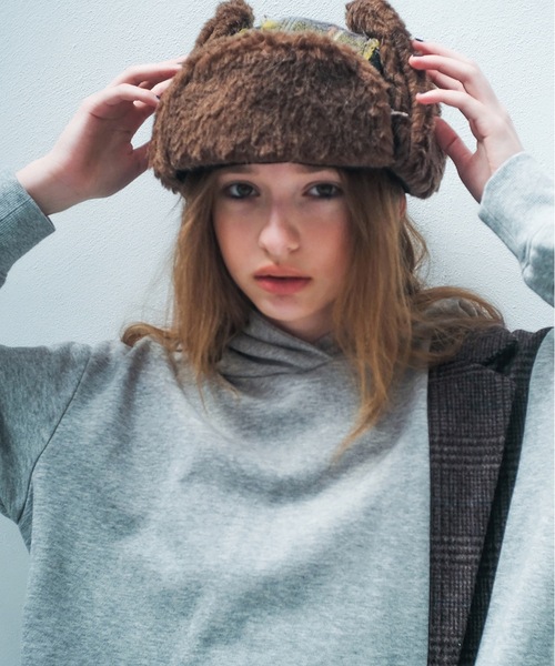 WOOL CHECK RUSSIAN CAP