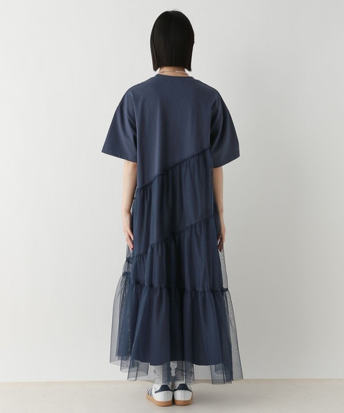 RAGEBLUE（レイジブルー）の「カレッジロゴ/アシメチュールドッキングワンピース（ワンピース・レディース・グレー/ネイビー系・FREE）」の16枚目の写真