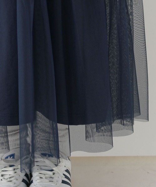 RAGEBLUE（レイジブルー）の「カレッジロゴ/アシメチュールドッキングワンピース（ワンピース・レディース・グレー/ネイビー系・FREE）」の19枚目の写真