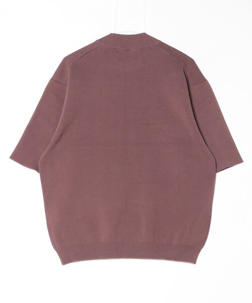 NANO universe（ナノユニバース）の「14ゲージミラノリブニット ジャケT型 半袖(手洗い可能)（ニット/セーター・メンズ・ライトブラウン/ネイビー/アイボリー・S/M/L）」の4枚目の写真