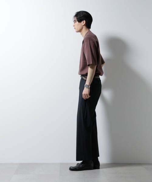 NANO universe（ナノユニバース）の「14ゲージミラノリブニット ジャケT型 半袖(手洗い可能)（ニット/セーター・メンズ・ライトブラウン/ネイビー/アイボリー・S/M/L）」の10枚目の写真