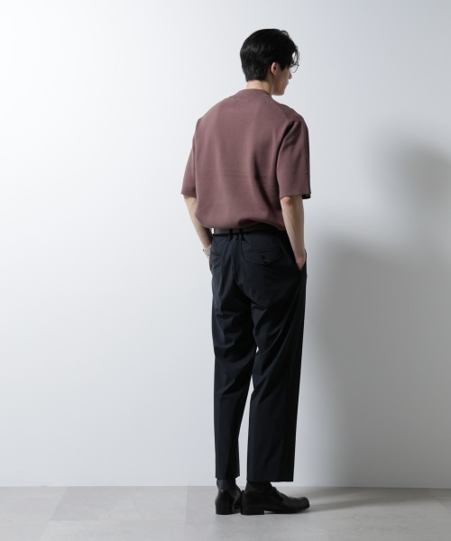 NANO universe（ナノユニバース）の「14ゲージミラノリブニット ジャケT型 半袖(手洗い可能)（ニット/セーター・メンズ・ライトブラウン/ネイビー/アイボリー・S/M/L）」の12枚目の写真