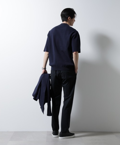 NANO universe（ナノユニバース）の「14ゲージミラノリブニット ジャケT型 半袖(手洗い可能)（ニット/セーター・メンズ・ライトブラウン/ネイビー/アイボリー・S/M/L）」の19枚目の写真