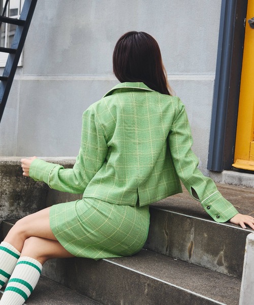 DURAS（デュラス）の「雑誌掲載｜グレンチェックレトロスカート（スカート・レディース・ブラック/グリーン/オレンジ・SMALL/MEDIUM）」の20枚目の写真