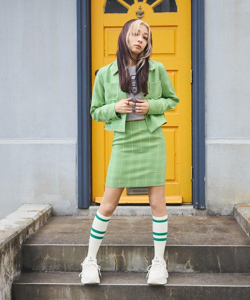 DURAS（デュラス）の「雑誌掲載｜グレンチェックレトロスカート（スカート・レディース・ブラック/グリーン/オレンジ・SMALL/MEDIUM）」の21枚目の写真