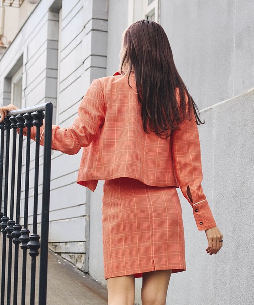 DURAS（デュラス）の「雑誌掲載｜グレンチェックレトロスカート（スカート・レディース・ブラック/グリーン/オレンジ・SMALL/MEDIUM）」の8枚目の写真