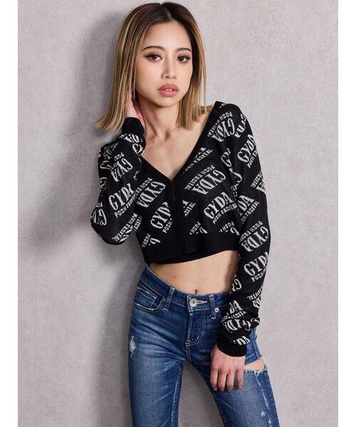 GYDA（ジェイダ）の「GYDA POSH FADITAL ニットカーディガン（カーディガン/ボレロ・レディース・オフホワイト/ブラック/スカイブルー・FREE）」の6枚目の写真