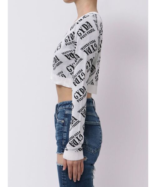 GYDA（ジェイダ）の「GYDA POSH FADITAL ニットカーディガン（カーディガン/ボレロ・レディース・オフホワイト/ブラック/スカイブルー・FREE）」の9枚目の写真