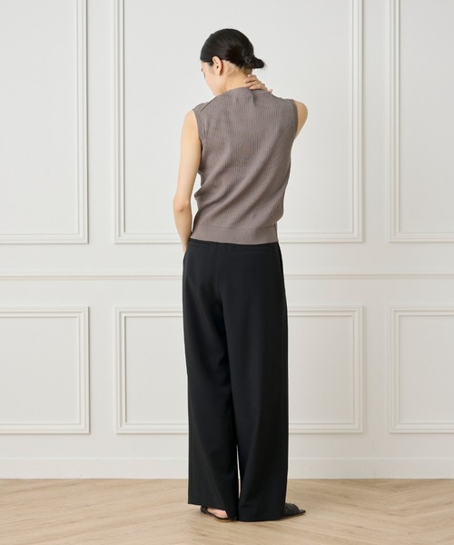 INED(イネド)の「1/28 Good Mood ノースリーブワイドリブニット(ニット/セーター・レディース・オフホワイト/カーキ/ネイビー/オレンジ・9号)」の7枚目の写真