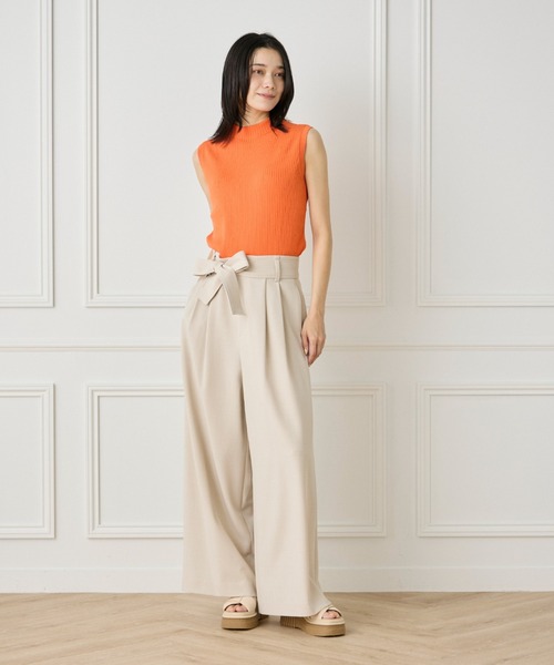 INED(イネド)の「1/28 Good Mood ノースリーブワイドリブニット(ニット/セーター・レディース・オフホワイト/カーキ/ネイビー/オレンジ・9号)」の13枚目の写真