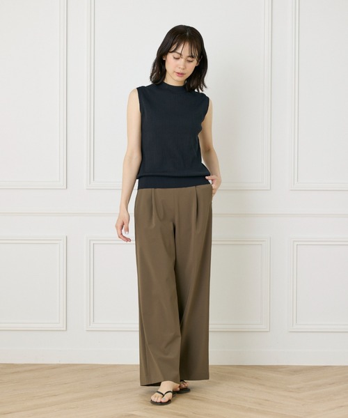 INED(イネド)の「1/28 Good Mood ノースリーブワイドリブニット(ニット/セーター・レディース・オフホワイト/カーキ/ネイビー/オレンジ・9号)」の15枚目の写真