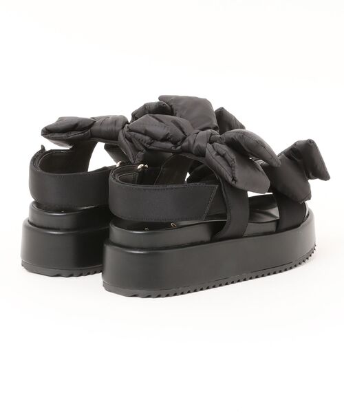 Launa lea（ラウナレア）の「ダブルリボン厚底サンダル(S152)（サンダル・レディース・ベージュ/アイボリー/ブラック・L/S/LL/M）」の4枚目の写真