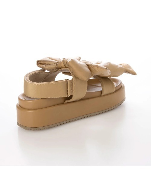Launa lea（ラウナレア）の「ダブルリボン厚底サンダル(S152)（サンダル・レディース・ベージュ/アイボリー/ブラック・L/S/LL/M）」の7枚目の写真