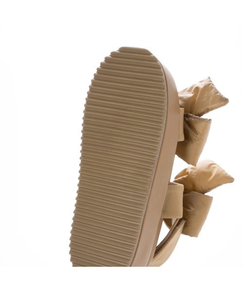 Launa lea（ラウナレア）の「ダブルリボン厚底サンダル(S152)（サンダル・レディース・ベージュ/アイボリー/ブラック・L/S/LL/M）」の8枚目の写真