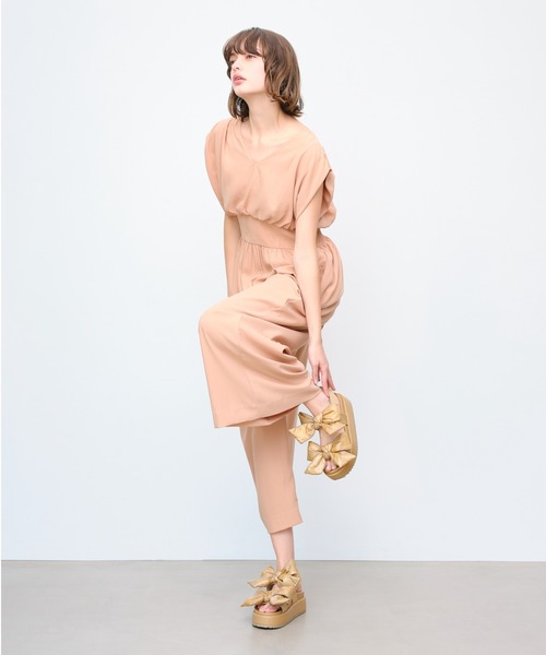 Launa lea（ラウナレア）の「ダブルリボン厚底サンダル(S152)（サンダル・レディース・ベージュ/アイボリー/ブラック・L/S/LL/M）」の13枚目の写真