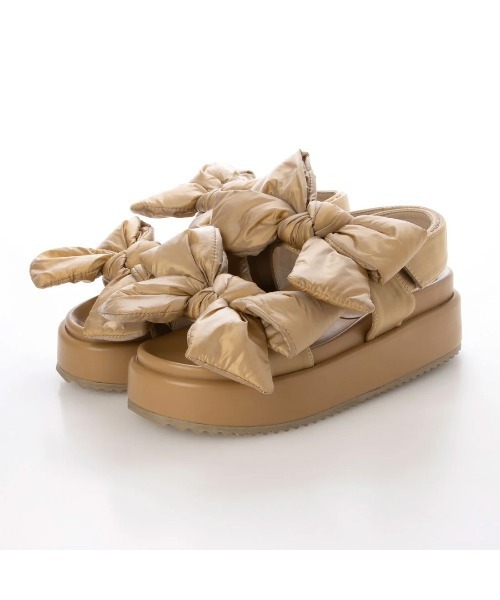 Launa lea（ラウナレア）の「ダブルリボン厚底サンダル(S152)（サンダル・レディース・ベージュ/アイボリー/ブラック・L/S/LL/M）」の11枚目の写真