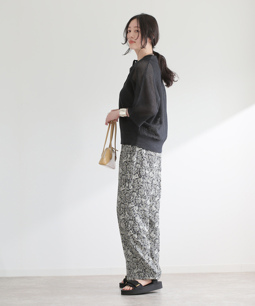 journal standard L'essage(ジャーナルスタンダードレサージュ)の「ペーパーメッシュポロシャツ(ポロシャツ・レディース・ブラック/ホワイト・FREE)」の10枚目の写真
