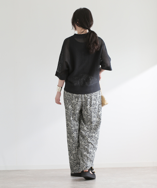 journal standard L'essage(ジャーナルスタンダードレサージュ)の「ペーパーメッシュポロシャツ(ポロシャツ・レディース・ブラック/ホワイト・FREE)」の12枚目の写真