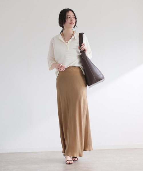 journal standard L'essage(ジャーナルスタンダードレサージュ)の「ペーパーメッシュポロシャツ(ポロシャツ・レディース・ブラック/ホワイト・FREE)」の17枚目の写真