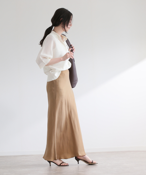 journal standard L'essage(ジャーナルスタンダードレサージュ)の「ペーパーメッシュポロシャツ(ポロシャツ・レディース・ブラック/ホワイト・FREE)」の19枚目の写真