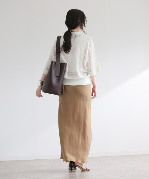 journal standard L'essage(ジャーナルスタンダードレサージュ)の「ペーパーメッシュポロシャツ(ポロシャツ・レディース・ブラック/ホワイト・FREE)」の21枚目の写真