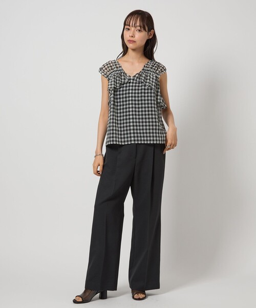 EMMEL REFINES（エメルリファインズ）の「＜EMMEL REFINES＞EM ギンガムチェック 2WAY ブラウス（シャツ/ブラウス・レディース・オフホワイト/ライトブルー・FREE）」の14枚目の写真